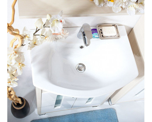 Мебель для ванной Бриклаер Бали 60 светлая лиственница, белый глянец