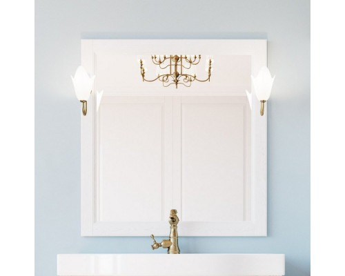 Мебель для ванной ValenHouse Лиора 90 белая, фурнитура бронза