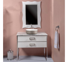 Мебель для ванной Armadi Art Monaco 100 столешницей из мрамора белая, хром