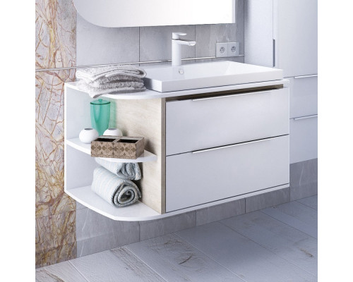 Мебель для ванной IDDIS Calipso 80 L, подвесная, белая, дерево