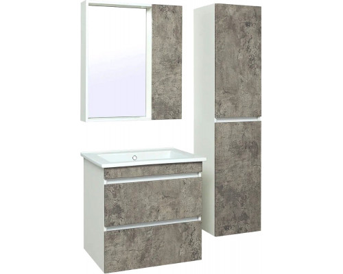 Зеркало-шкаф Runo Манхэттен 65, серый бетон