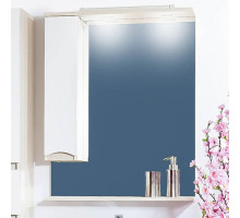 Зеркало-шкаф Бриклаер Токио 80 L светлая лиственница, белый глянец