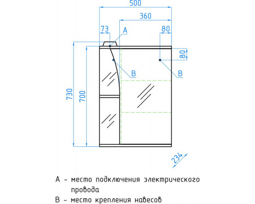 Мебель для ванной Style Line Эко Стандарт №9/1Б 50 белая