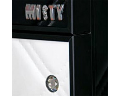 Тумба с раковиной Misty Гранд Lux 60 бело-черная кожа cristallo, 2 ящика