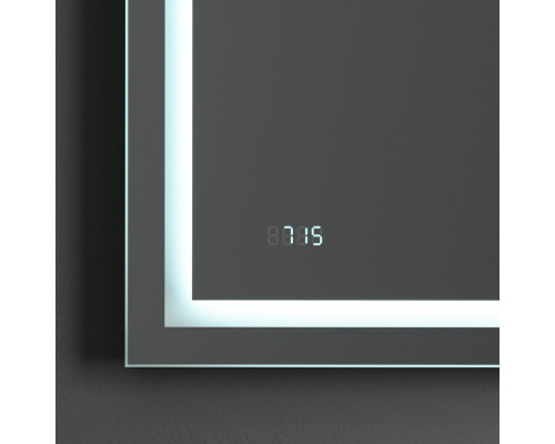 Зеркало AM.PM Gem 80 с LED-подсветкой, часами и косметическим зеркалом