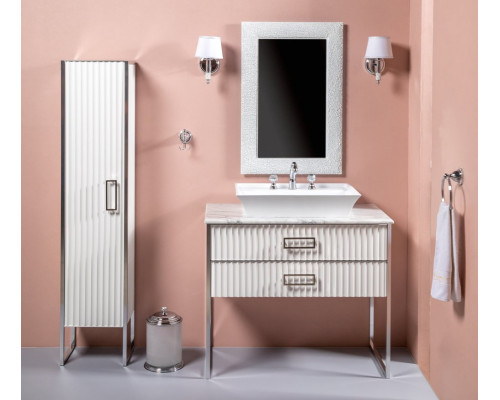 Мебель для ванной Armadi Art Monaco 100 столешницей из мрамора белая, хром прямоугольная раковина