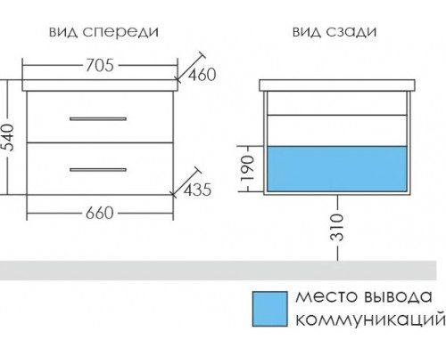 Мебель для ванной СанТа Омега 70 подвесная