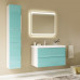 Мебель для ванной Marka One Mix 80П с 2 ящиками, бирюзовое стекло, ручки рейлинг