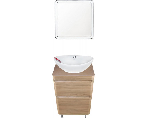 Мебель для ванной Style Line Атлантика 60 Люкс Plus, напольная, ясень перламутр, бежевая светлая