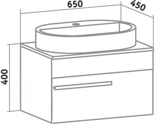Мебель для ванной Runo Вудлайн 65, скандинавский дуб, раковина Гамма 56