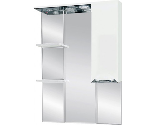 Зеркало-шкаф Misty Жасмин 75 с подсветкой, белая эмаль R