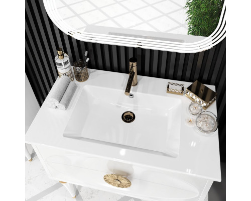 Мебель для ванной Opadiris Ибица 120 белая, фурнитура золото