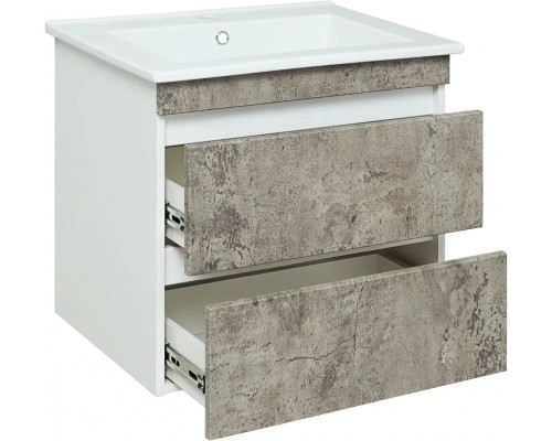 Мебель для ванной Runo Манхэттен 75, подвесная, серый бетон