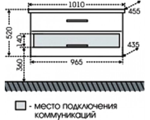 Тумба с раковиной СанТа Виктория 100 подвесная