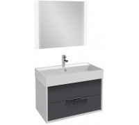 Мебель для ванной Jacob Delafon Vivienne 80 белый блестящий/насыщенный серый, ручки серые