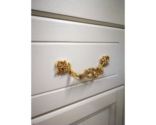 Шкаф-пенал ValenHouse Эллина 40 L с бельевой корзиной, слоновая кость, фурнитура золото