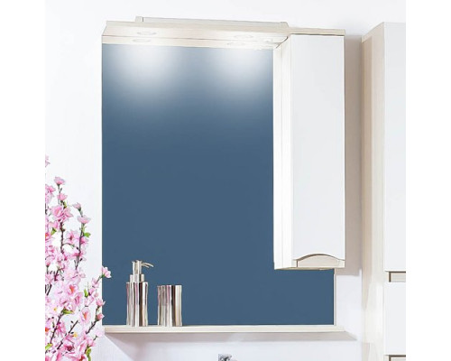 Зеркало-шкаф Бриклаер Токио 60 R светлая лиственница, белый глянец