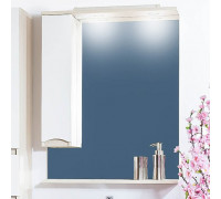 Зеркало-шкаф Бриклаер Токио 70 L светлая лиственница, белый глянец