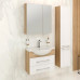 Мебель для ванной Runo Дублин 70, подвесная, дуб, белый