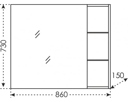 Зеркало-шкаф СанТа Дублин 86 универсальный