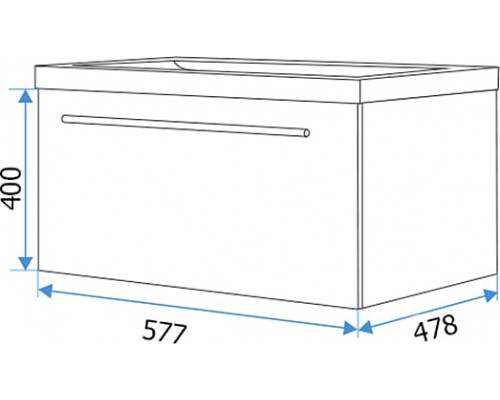 Мебель для ванной 1MarKa Соната 58П с 1 ящиком, белый глянец