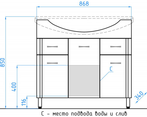 Мебель для ванной Style Line Эко Стандарт №26 90 белая