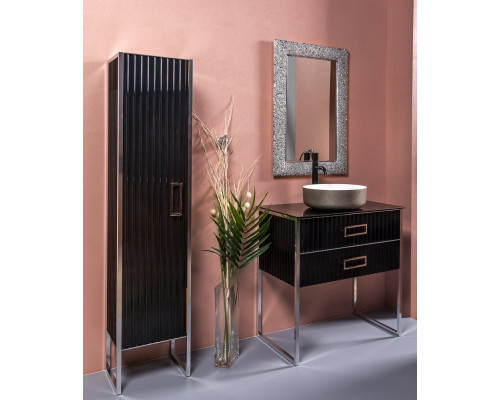 Мебель для ванной Armadi Art Monaco 80 со столешницей черная, хром