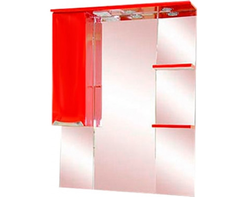 Зеркало-шкаф Misty Жасмин 75 с подветкой, красная плёнка L