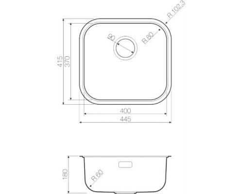 Мойка кухонная Omoikiri Omi 44-U/IF GM вороненая сталь