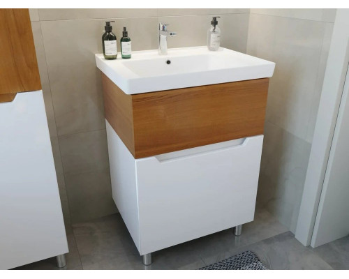 Мебель для ванной Sanstar Valencia 80, напольная, орех ноче эко, белый