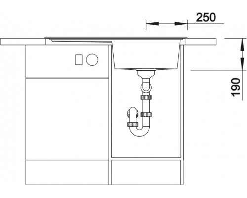 Мойка кухонная Blanco Zenar 45S 523805 темная скала, левая