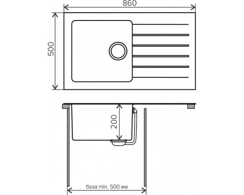 Мойка кухонная Tolero Twist TTS-860 № 911 черная