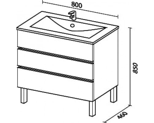 Мебель для ванной Sanvit Кубэ-3 80 белый глянец