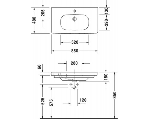 Мебель для ванной Duravit XBase 80 графит
