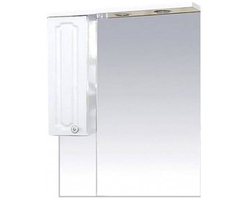 Зеркало-шкаф Misty Александра 65 L белый металлик