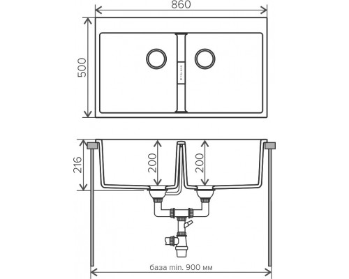Мойка кухонная Tolero Loft TL-862/001 cерый металлик