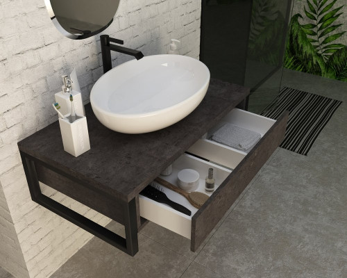Мебель для ванной 1MarKa Grunge Loft 100 бетон темно-серый