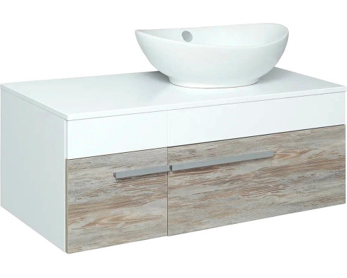 Мебель для ванной Runo Вудлайн 100, скандинавский дуб, раковина Гамма 56