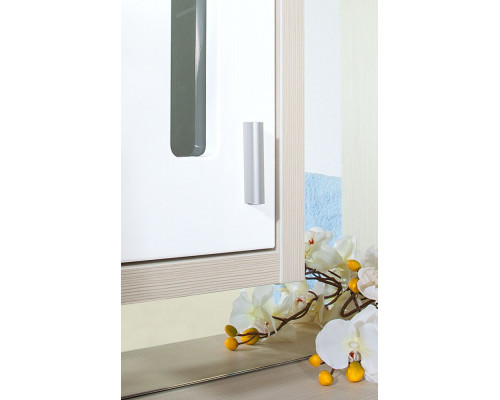Зеркало-шкаф Бриклаер Бали 62 светлая лиственница, белый глянец, L