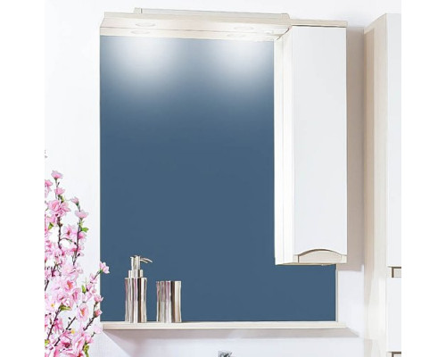 Зеркало-шкаф Бриклаер Токио 80 R светлая лиственница, белый глянец