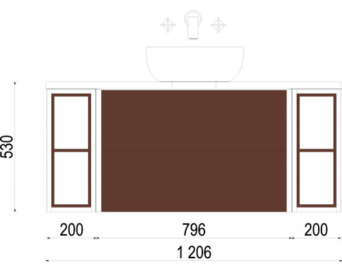 Мебель для ванной AQUATON Брук 120 (20+80+20) дуб феррара