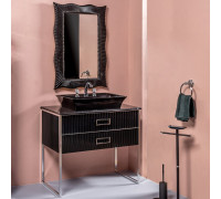 Мебель для ванной Armadi Art Monaco 100 столешницей из мрамора черная, хром, прямоугольная раковина