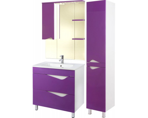 Зеркало-шкаф Bellezza Эйфория 80 L фиолетовый, с подсветкой