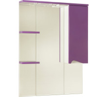 Зеркало-шкаф Bellezza Эйфория 80 R фиолетовый, с подсветкой