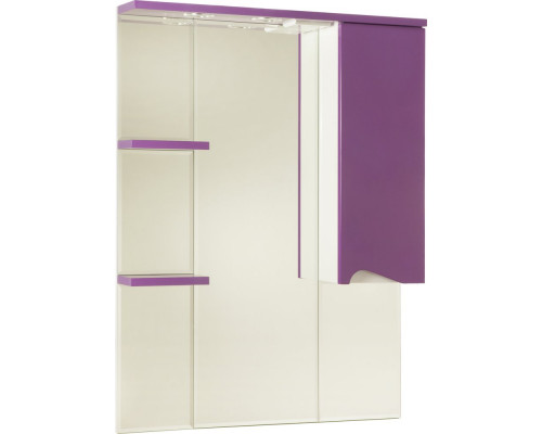 Зеркало-шкаф Bellezza Эйфория 80 R фиолетовый, с подсветкой