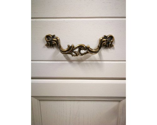 Шкаф-пенал ValenHouse Эллина 40 R с бельевой корзиной, слоновая кость, фурнитура бронза
