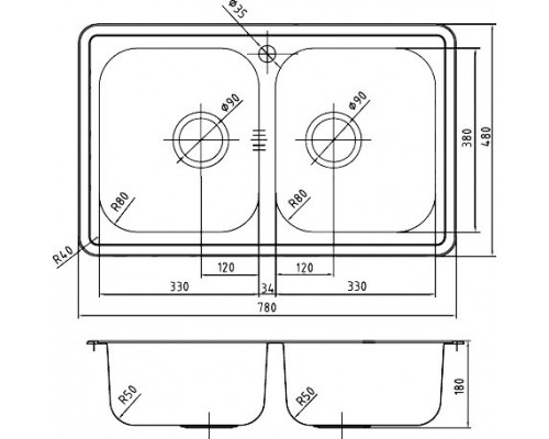 Мойка кухонная IDDIS Strit STR78P2i77