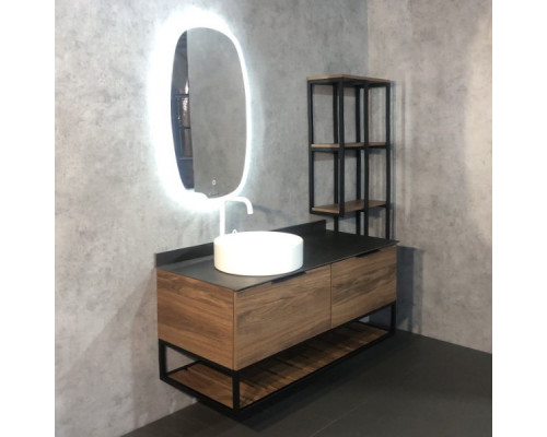 Мебель для ванной Comforty Порто 120, подвесная, дуб темно-коричневый, одна раковина