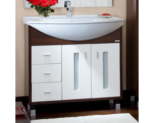 Мебель для ванной Бриклаер Бали 85 венге, белый глянец