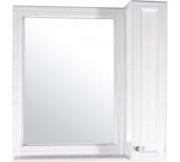 Зеркало-шкаф ASB-Woodline Берта 85 белое, патина серебро